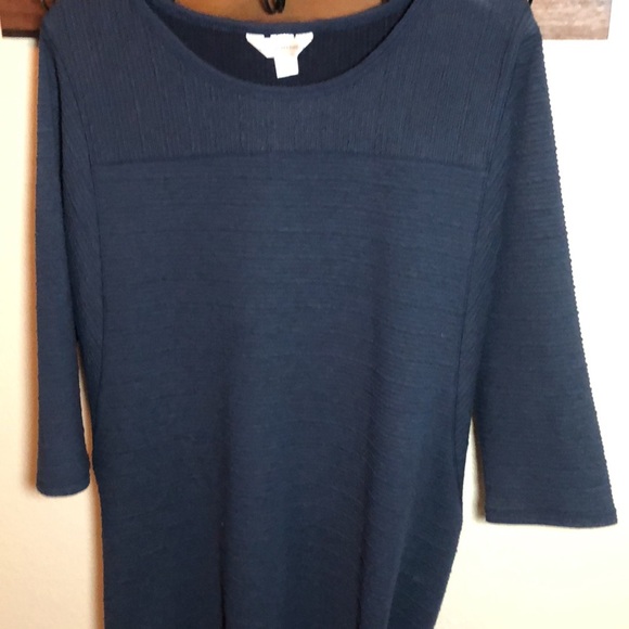 CJ Banks Blue Textured Tunic - Picture 5 of 6